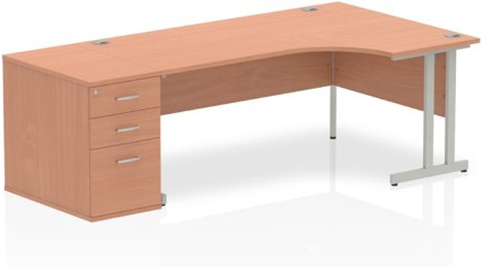 Office Monster | Impulse Impulse 1800 Right Hand Cantilever Workstation 800 Pedestal Bundle Beech Impulse Impulse 1800 Right Hand Cantilever Workstation 800 Pedestal Bundle Beech