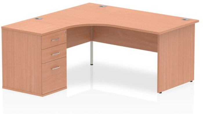Office Monster | Impulse Impulse 1600 Left Hand Panel End Workstation 600 Pedestal Bundle Beech Impulse Impulse 1600 Left Hand Panel End Workstation 600 Pedestal Bundle Beech