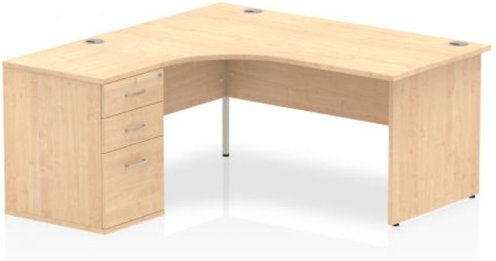Office Monster | Impulse Impulse 1600 Left Hand Panel End Workstation 600 Pedestal Bundle Maple Impulse Impulse 1600 Left Hand Panel End Workstation 600 Pedestal Bundle Maple