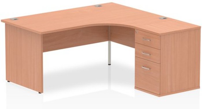 Office Monster | Impulse Impulse 1600 Right Hand Panel End Workstation 600 Pedestal Bundle Beech Impulse Impulse 1600 Right Hand Panel End Workstation 600 Pedestal Bundle Beech