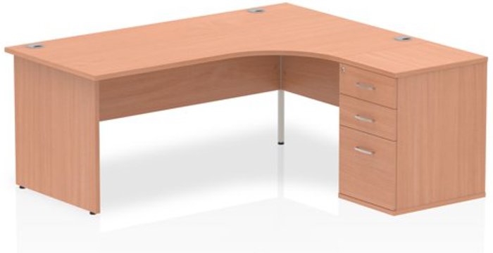 Office Monster | Impulse Impulse 1800 Right Hand Panel End Workstation 600 Pedestal Bundle Beech Impulse Impulse 1800 Right Hand Panel End Workstation 600 Pedestal Bundle Beech