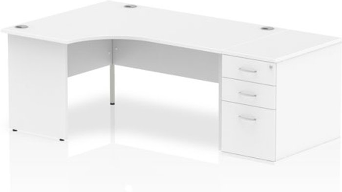 Office Monster | Impulse Impulse 1600 Left Hand Panel End Workstation 800 Pedestal Bundle White Impulse Impulse 1600 Left Hand Panel End Workstation 800 Pedestal Bundle White