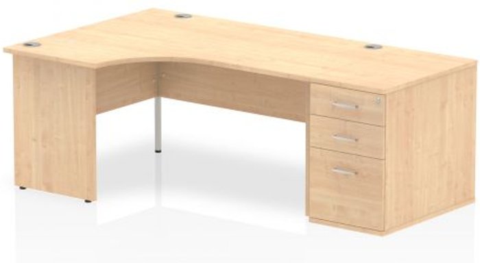 Office Monster | Impulse Impulse 1600 Left Hand Panel End Workstation 800 Pedestal Bundle Maple Impulse Impulse 1600 Left Hand Panel End Workstation 800 Pedestal Bundle Maple