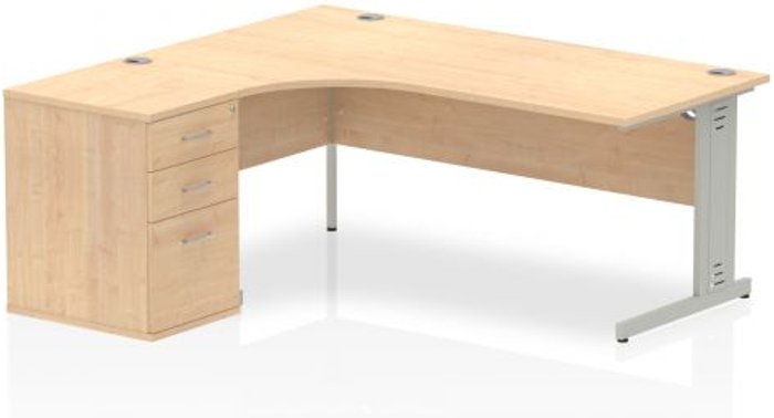 Office Monster | Impulse Impulse 1800 Left Hand Wire Managed Workstation 600 Pedestal Bundle Maple Impulse Impulse 1800 Left Hand Wire Managed Workstation 600 Pedestal Bundle Maple