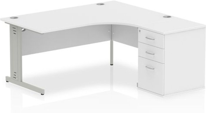 Office Monster | Impulse Impulse 1600 Right Hand Wire Managed Workstation 600 Pedestal Bundle White Impulse Impulse 1600 Right Hand Wire Managed Workstation 600 Pedestal Bundle White