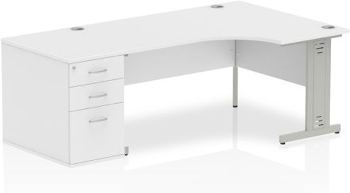 Office Monster | Impulse Impulse 1600 Right Hand Wire Managed Workstation 800 Pedestal Bundle White Impulse Impulse 1600 Right Hand Wire Managed Workstation 800 Pedestal Bundle White
