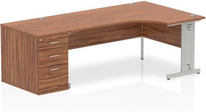 Office Monster | Impulse Impulse 1800 Right Hand Wire Managed Workstation 800 Pedestal Bundle Walnut Impulse Impulse 1800 Right Hand Wire Managed Workstation 800 Pedestal Bundle Walnut