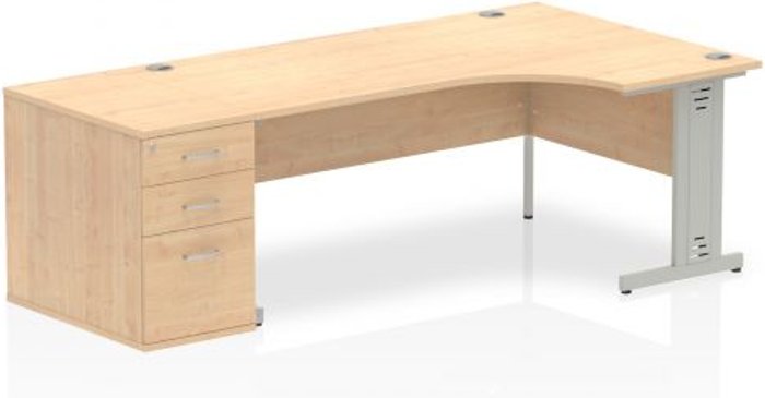 Office Monster | Impulse Impulse 1800 Right Hand Wire Managed Workstation 800 Pedestal Bundle Maple Impulse Impulse 1800 Right Hand Wire Managed Workstation 800 Pedestal Bundle Maple