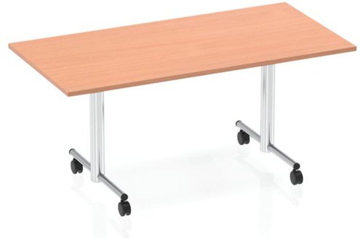 Office Monster | Impulse Impulse 1600 Flip Top Rectangular Table Beech Impulse Impulse 1600 Flip Top Rectangular Table Beech