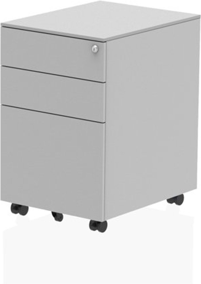 Office Monster | Steel storage Steel Mobile Pedestal Silver Steel storage Steel Mobile Pedestal Silver