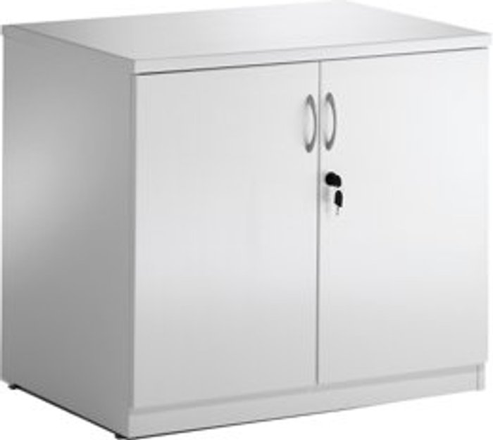 Office Monster | Hi-Gloss Desk High Cupboard Gloss White Hi-Gloss Desk High Cupboard Gloss White