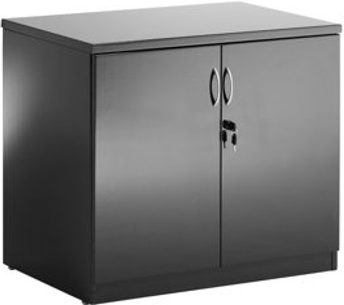 Office Monster | Hi-Gloss Desk High Cupboard Gloss Black Hi-Gloss Desk High Cupboard Gloss Black