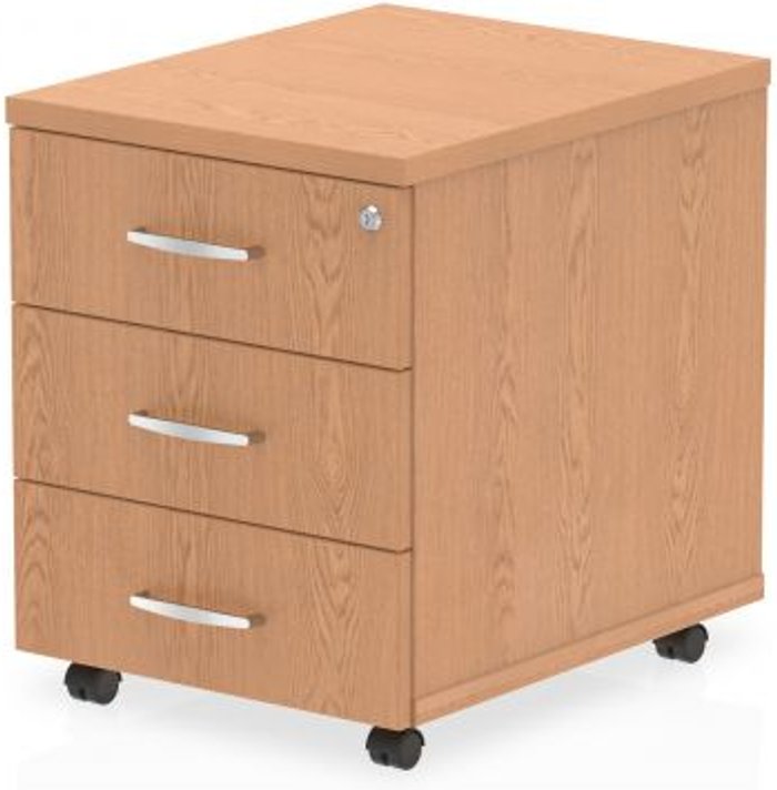 Office Monster | Impulse Impulse Mobile Pedestal Unit 3 Drawer Oak Impulse Impulse Mobile Pedestal Unit 3 Drawer Oak