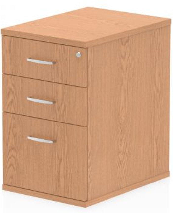 Office Monster | Impulse Impulse 600 Desk High Pedestal Unit 3 Drawer Oak Impulse Impulse 600 Desk High Pedestal Unit 3 Drawer Oak