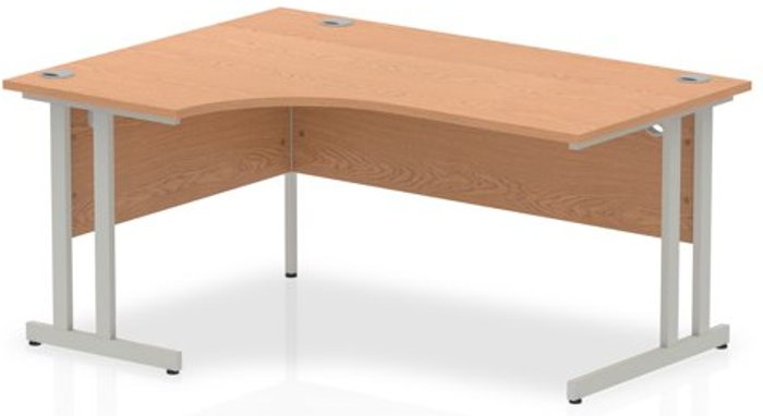 Office Monster | Impulse Impulse Cantilever 1600 Left Hand Crescent Desk Oak Impulse Impulse Cantilever 1600 Left Hand Crescent Desk Oak