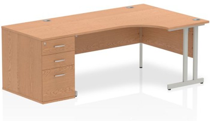 Office Monster | Impulse Impulse 1600 Right Hand Cantilever Workstation 800 Pedestal Bundle Oak Impulse Impulse 1600 Right Hand Cantilever Workstation 800 Pedestal Bundle Oak