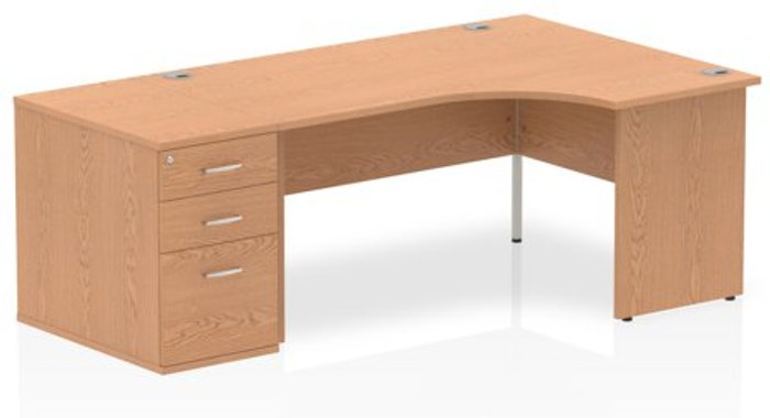 Office Monster | Impulse Impulse 1600 Right Hand Panel End Workstation 800 Pedestal Bundle Oak Impulse Impulse 1600 Right Hand Panel End Workstation 800 Pedestal Bundle Oak