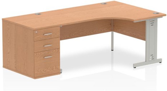 Office Monster | Impulse Impulse 1600 Right Hand Wire Managed Workstation 800 Pedestal Bundle Oak Impulse Impulse 1600 Right Hand Wire Managed Workstation 800 Pedestal Bundle Oak