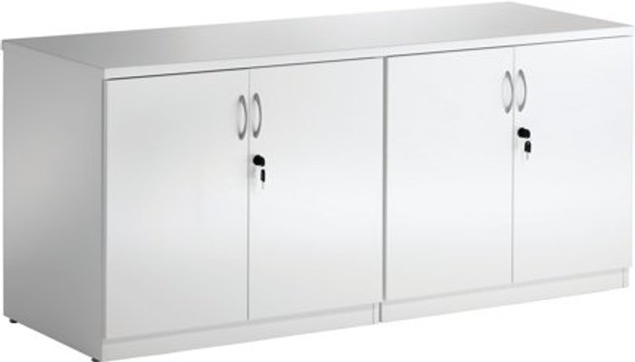 Office Monster | Hi-Gloss Credenza 1600 Cupboard High Gloss White Hi-Gloss Credenza 1600 Cupboard High Gloss White