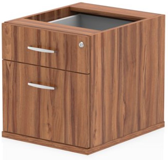 Office Monster | Impulse Impulse Fixed Pedestal 2 Drawer Walnut Impulse Impulse Fixed Pedestal 2 Drawer Walnut