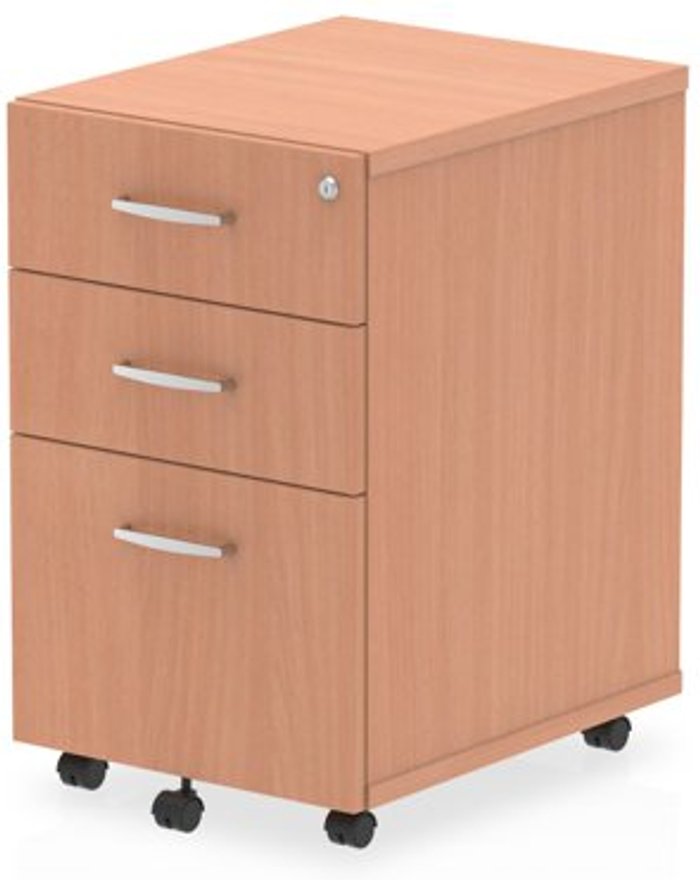 Office Monster | Impulse Impulse Under Desk Pedestal 3 Drawer Beech Impulse Impulse Under Desk Pedestal 3 Drawer Beech