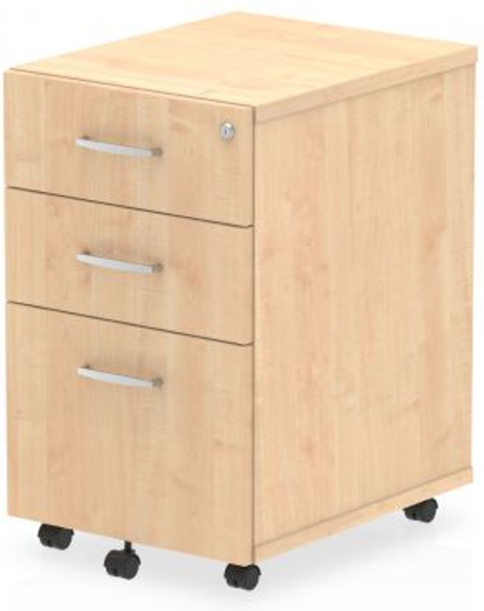 Office Monster | Impulse Impulse Under Desk Pedestal 3 Drawer Maple Impulse Impulse Under Desk Pedestal 3 Drawer Maple
