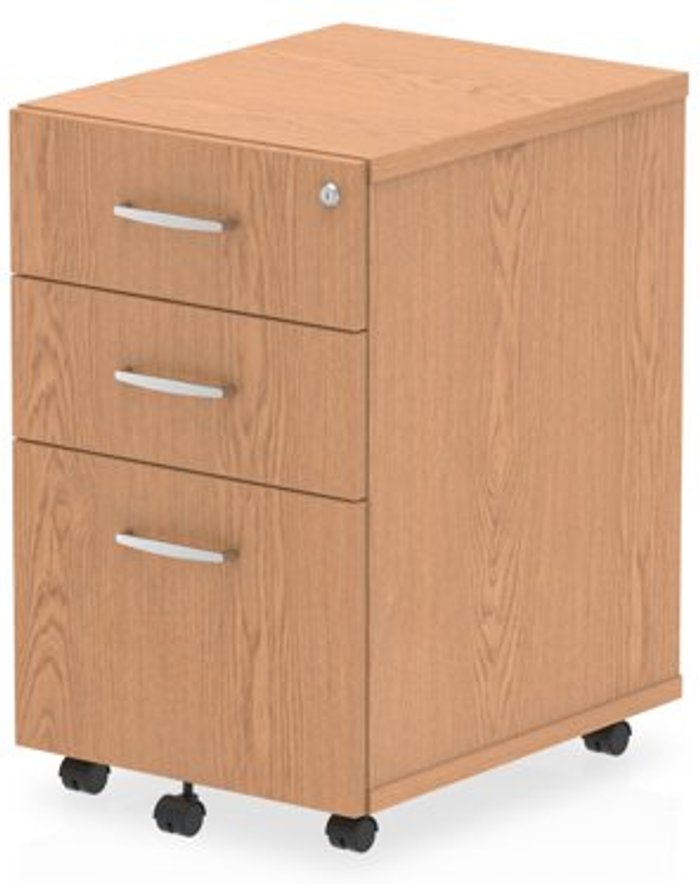 Office Monster | Impulse Impulse Under Desk Pedestal 3 Drawer Oak Impulse Impulse Under Desk Pedestal 3 Drawer Oak
