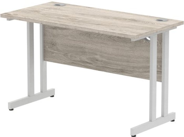 Office Monster | Impulse Impulse 1200/600 Rectangle Silver Cantilever Leg Desk Grey Oak Impulse Impulse 1200/600 Rectangle Silver Cantilever Leg Desk Grey Oak