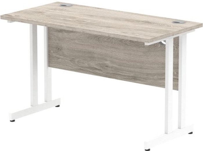Office Monster | Impulse Impulse 1200/600 Rectangle White Cantilever Leg Desk Grey Oak Impulse Impulse 1200/600 Rectangle White Cantilever Leg Desk Grey Oak