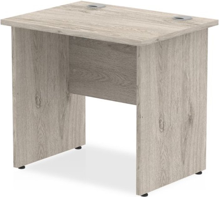 Office Monster | Impulse Impulse 800/600 Rectangle Panel End Leg Desk Grey Oak Impulse Impulse 800/600 Rectangle Panel End Leg Desk Grey Oak