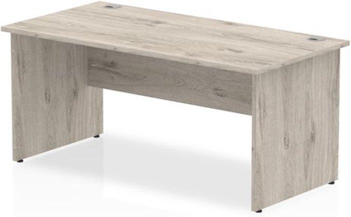 Office Monster | Impulse Impulse 1600/800 Rectangle Panel End Leg Desk Grey Oak Impulse Impulse 1600/800 Rectangle Panel End Leg Desk Grey Oak