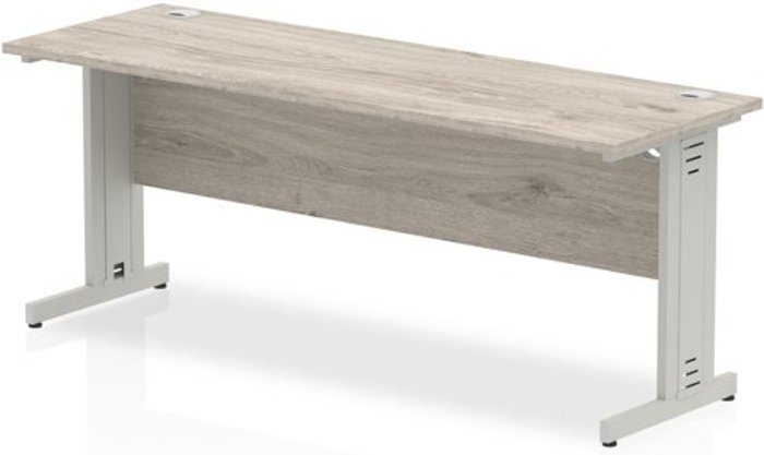 Office Monster | Impulse Impulse 1800/600 Rectangle Silver Cable Managed Leg Desk Grey Oak Impulse Impulse 1800/600 Rectangle Silver Cable Managed Leg Desk Grey Oak