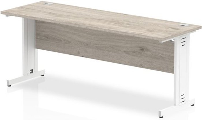 Office Monster | Impulse Impulse 1800/600 Rectangle White Cable Managed Leg Desk Grey Oak Impulse Impulse 1800/600 Rectangle White Cable Managed Leg Desk Grey Oak