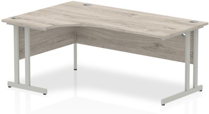 Office Monster | Impulse Impulse Cantilever 1800 Left Hand Crescent Desk Grey Oak Impulse Impulse Cantilever 1800 Left Hand Crescent Desk Grey Oak
