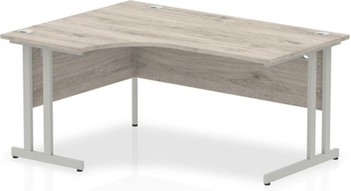 Office Monster | Impulse Impulse Cantilever 1600 Left Hand Crescent Desk Grey Oak Impulse Impulse Cantilever 1600 Left Hand Crescent Desk Grey Oak