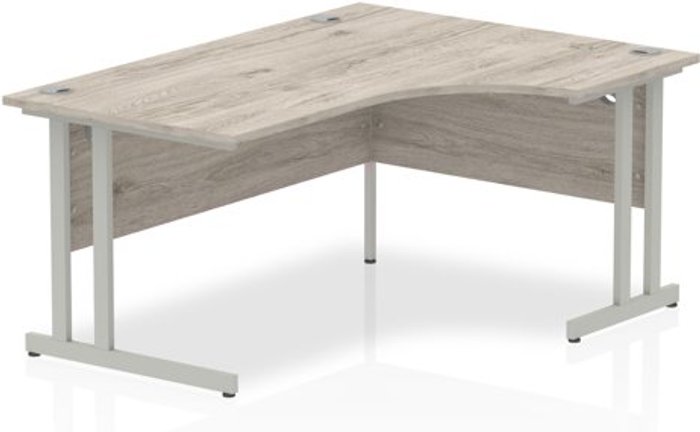 Office Monster | Impulse Impulse Cantilever 1600 Right Hand Crescent Desk Grey Oak Impulse Impulse Cantilever 1600 Right Hand Crescent Desk Grey Oak