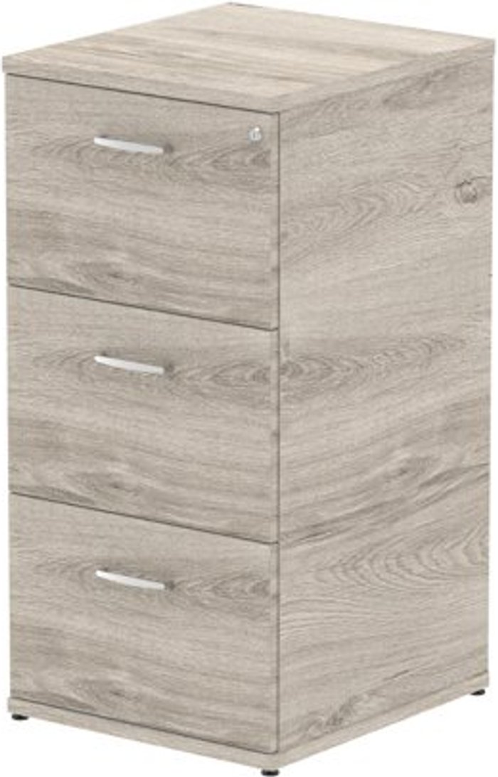 Office Monster | Impulse Impulse Filing Cabinet 3 Drawer Grey Oak Impulse Impulse Filing Cabinet 3 Drawer Grey Oak