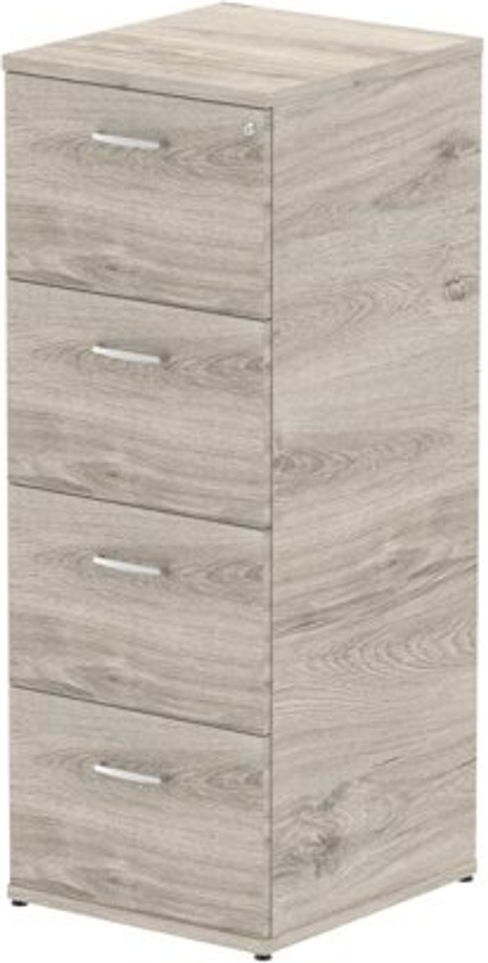 Office Monster | Impulse Impulse Filing Cabinet 4 Drawer Grey Oak Impulse Impulse Filing Cabinet 4 Drawer Grey Oak