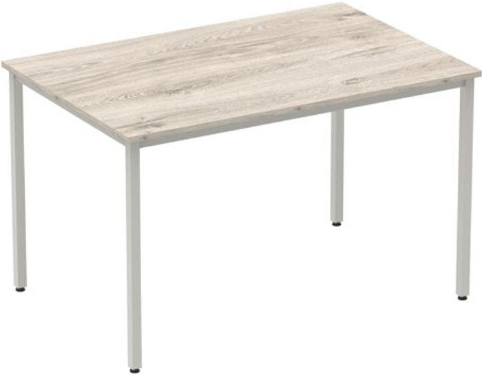 Office Monster | Impulse Impulse Straight Table 1200 Grey Oak Box Frame Leg Silver Impulse Impulse Straight Table 1200 Grey Oak Box Frame Leg Silver