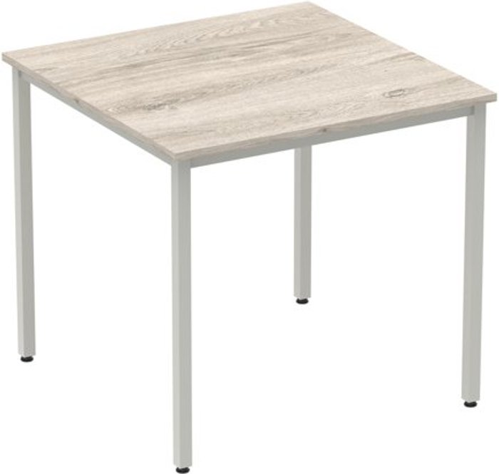 Office Monster | Impulse Impulse Straight Table 800 Grey Oak Box Frame Leg Silver Impulse Impulse Straight Table 800 Grey Oak Box Frame Leg Silver