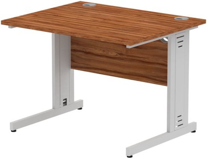 Office Monster | Impulse Impulse Cable Managed 1000 Rectangle Desk Walnut Impulse Impulse Cable Managed 1000 Rectangle Desk Walnut