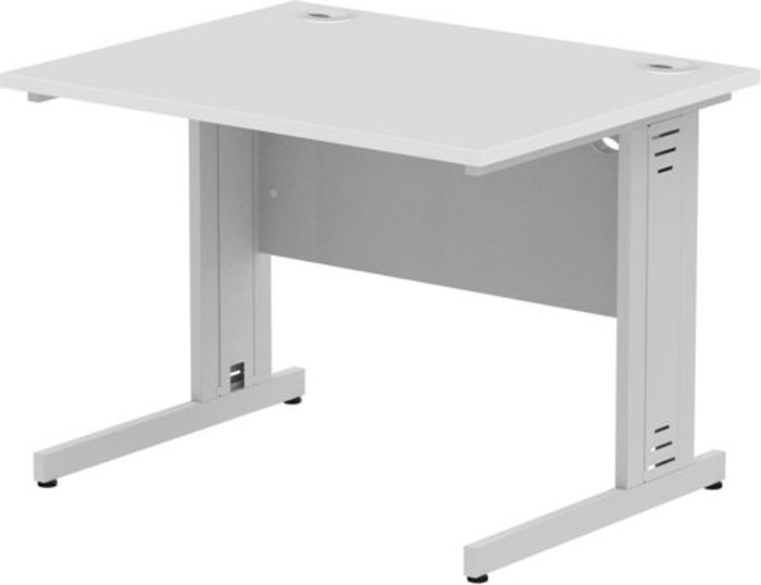 Office Monster | Impulse Impulse Cable Managed 1000 Rectangle Desk White Impulse Impulse Cable Managed 1000 Rectangle Desk White