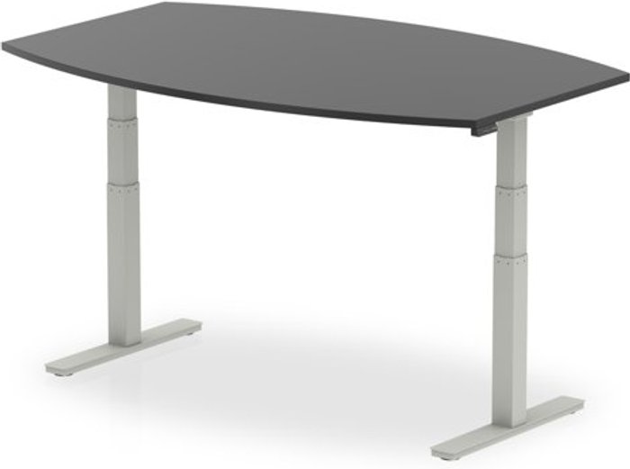Office Monster | High Gloss High Gloss 1800mm Writable Boardroom Table Black Top Silver Height Adjustable Leg High Gloss High Gloss 1800mm Writable Boardroom Table Black Top Silver Height Adjustable Leg