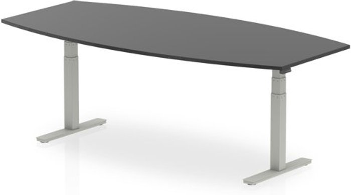 Office Monster | High Gloss High Gloss 2400mm Writable Boardroom Table Black Top Silver Height Adjustable Leg High Gloss High Gloss 2400mm Writable Boardroom Table Black Top Silver Height Adjustable Leg