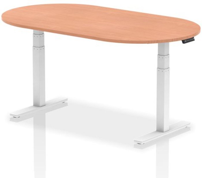 Office Monster | Impulse Impulse 1800mm Boardroom Table Beech Top White Height Adjustable Leg Impulse Impulse 1800mm Boardroom Table Beech Top White Height Adjustable Leg