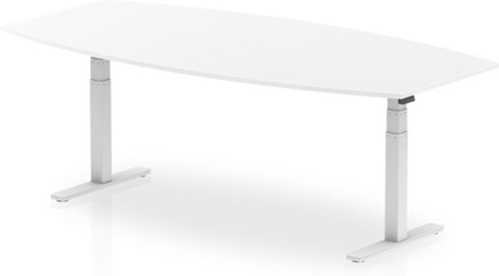 Office Monster | High Gloss High Gloss 2400mm Writable Boardroom Table White Top White Height Adjustable Leg High Gloss High Gloss 2400mm Writable Boardroom Table White Top White Height Adjustable Leg