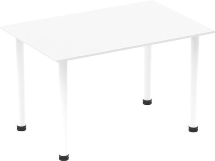Office Monster | Impulse Impulse 1200mm Straight Table White Top White Post Leg Impulse Impulse 1200mm Straight Table White Top White Post Leg