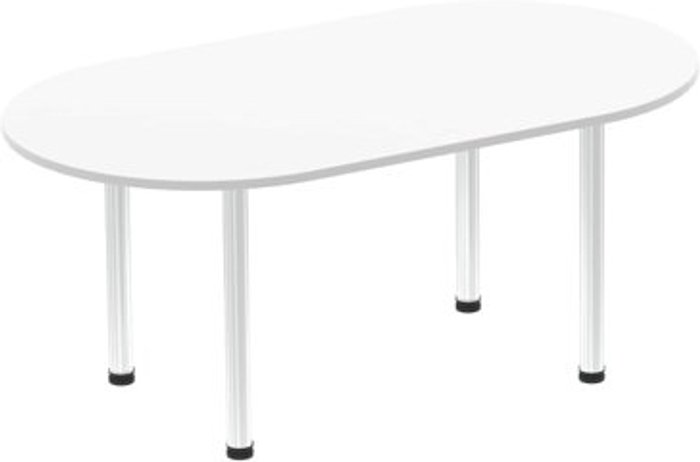 Office Monster | Impulse Impulse 1800mm Boardroom Table White Top Brushed Aluminium Post Leg Impulse Impulse 1800mm Boardroom Table White Top Brushed Aluminium Post Leg