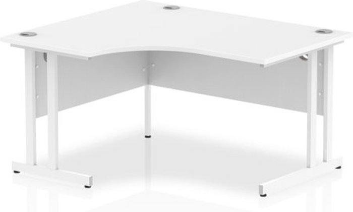 Office Monster | Impulse Impulse 1400mm Left Crescent Desk White Top White Cantilever Leg Impulse Impulse 1400mm Left Crescent Desk White Top White Cantilever Leg