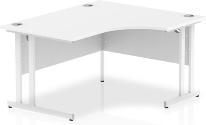 Office Monster | Impulse Impulse 1400mm Right Crescent Desk White Top White Cantilever Leg Impulse Impulse 1400mm Right Crescent Desk White Top White Cantilever Leg